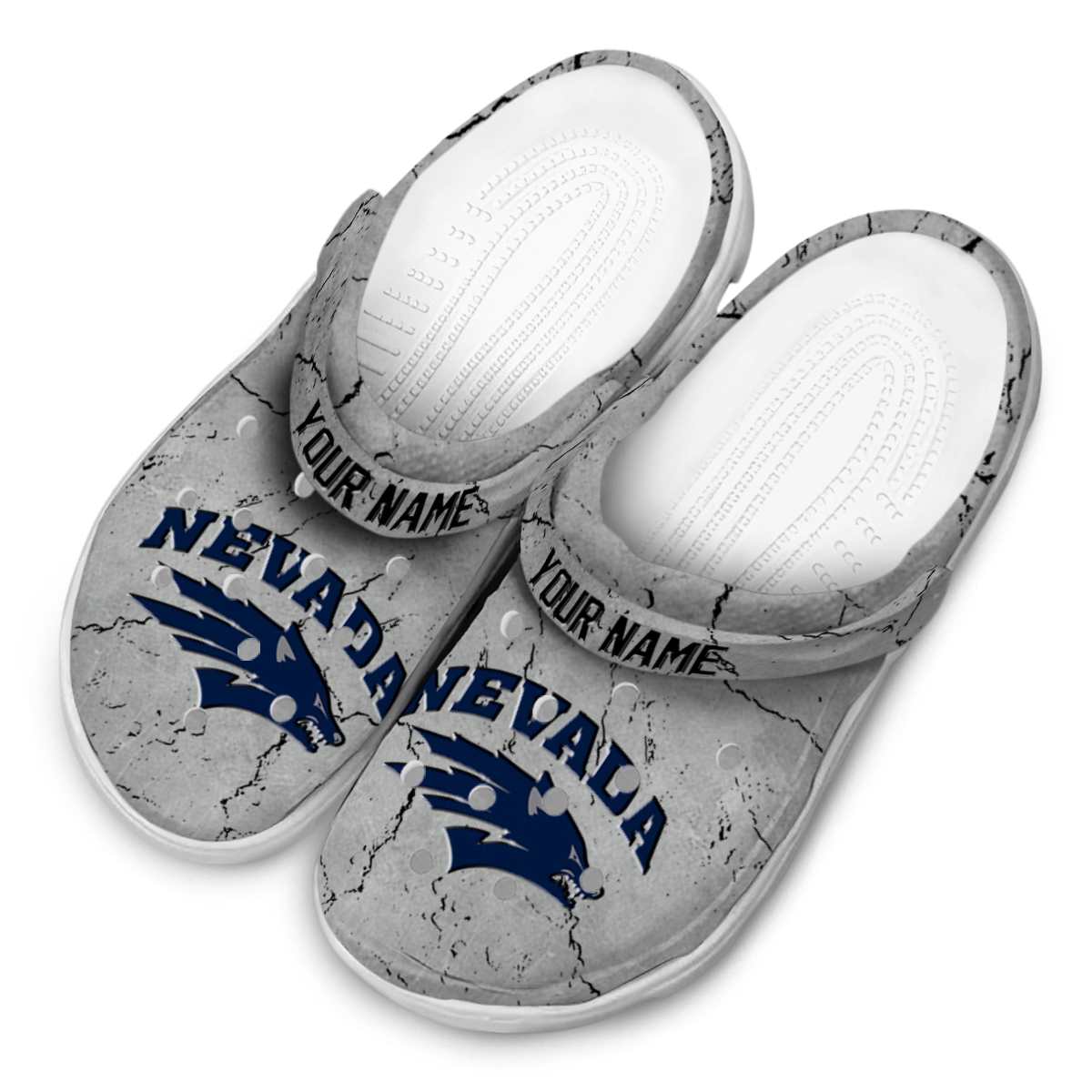 Merchidea Nevada Wolf Pack NCAA Sport Crocs Crocband Clogs Shoes Comfortable For Men Women and Kids