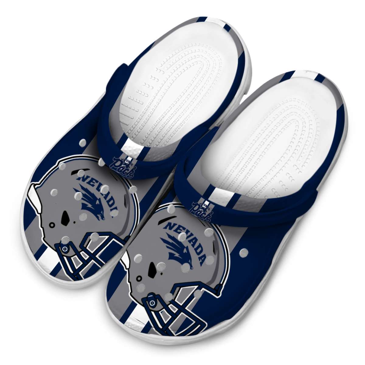 Merchidea Nevada Wolf Pack NCAA Sport Crocs Crocband Clogs Shoes Comfortable For Men Women and Kids