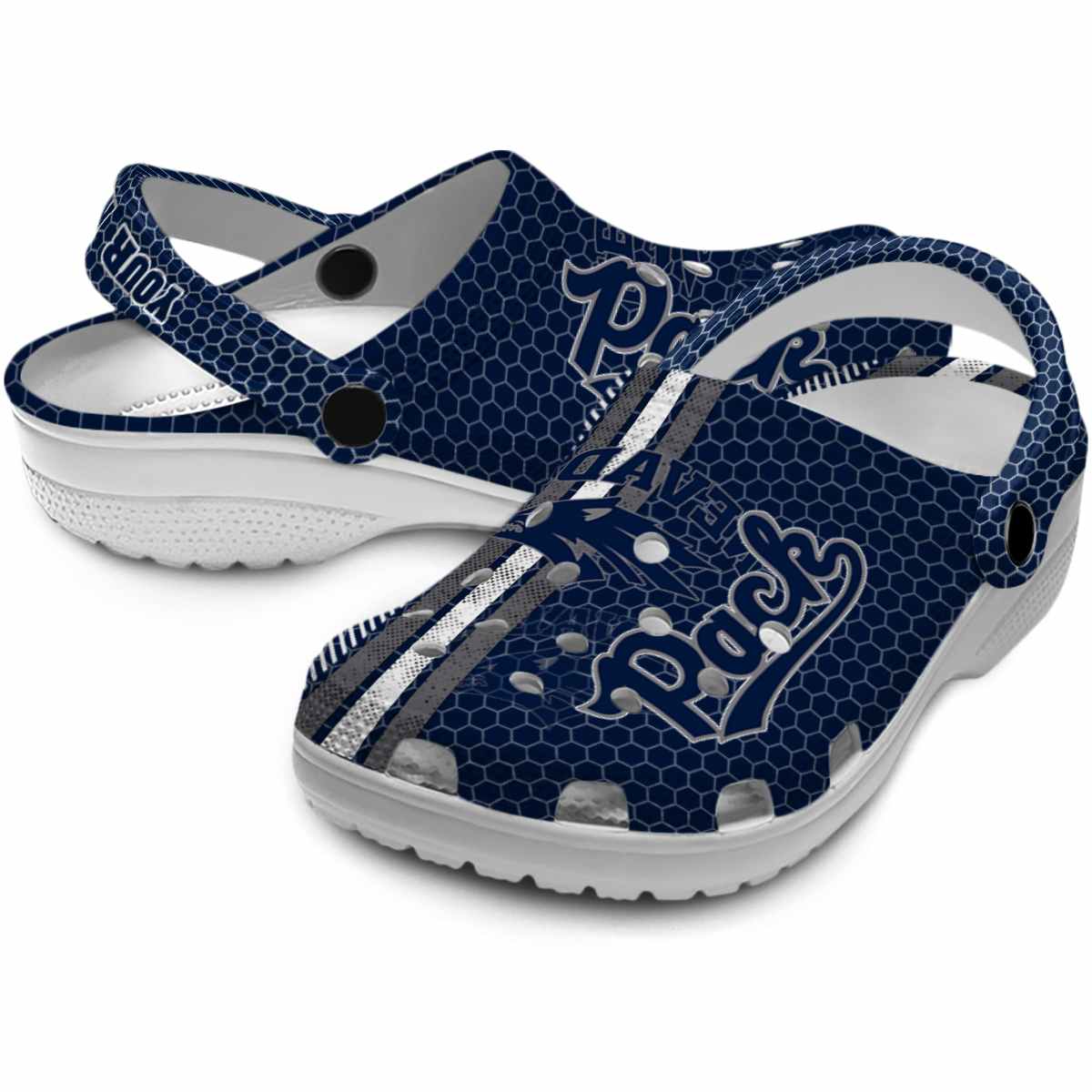 Merchidea Nevada Wolf Pack NCAA Sport Crocs Crocband Clogs Shoes Comfortable For Men Women and Kids