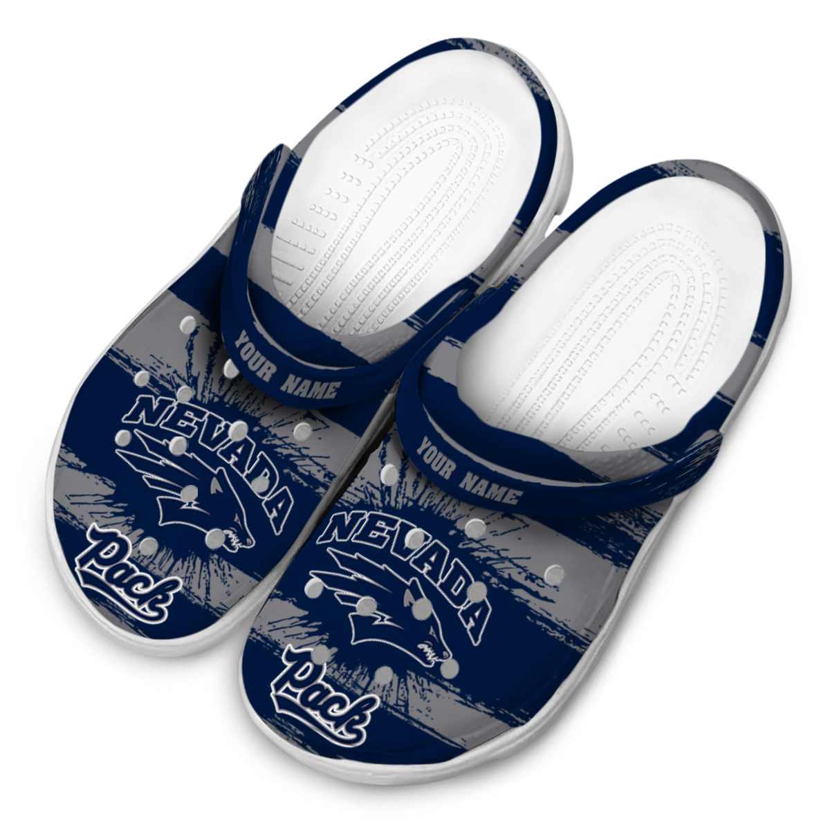 Merchidea Nevada Wolf Pack NCAA Sport Crocs Crocband Clogs Shoes Comfortable For Men Women and Kids
