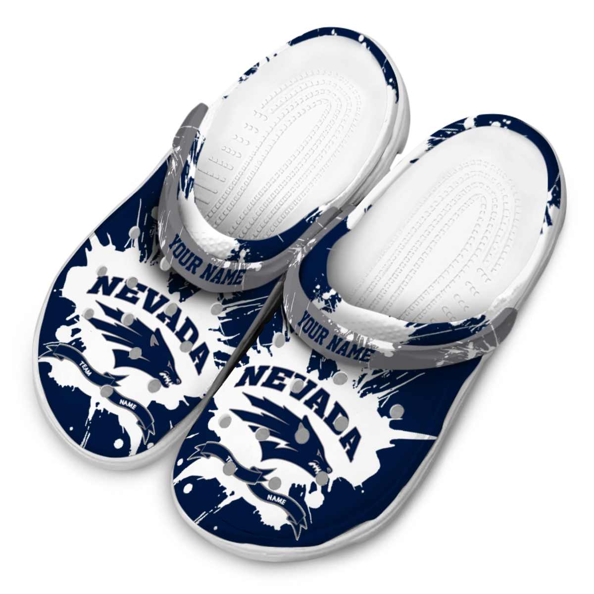 Merchidea Nevada Wolf Pack NCAA Sport Crocs Crocband Clogs Shoes Comfortable For Men Women and Kids