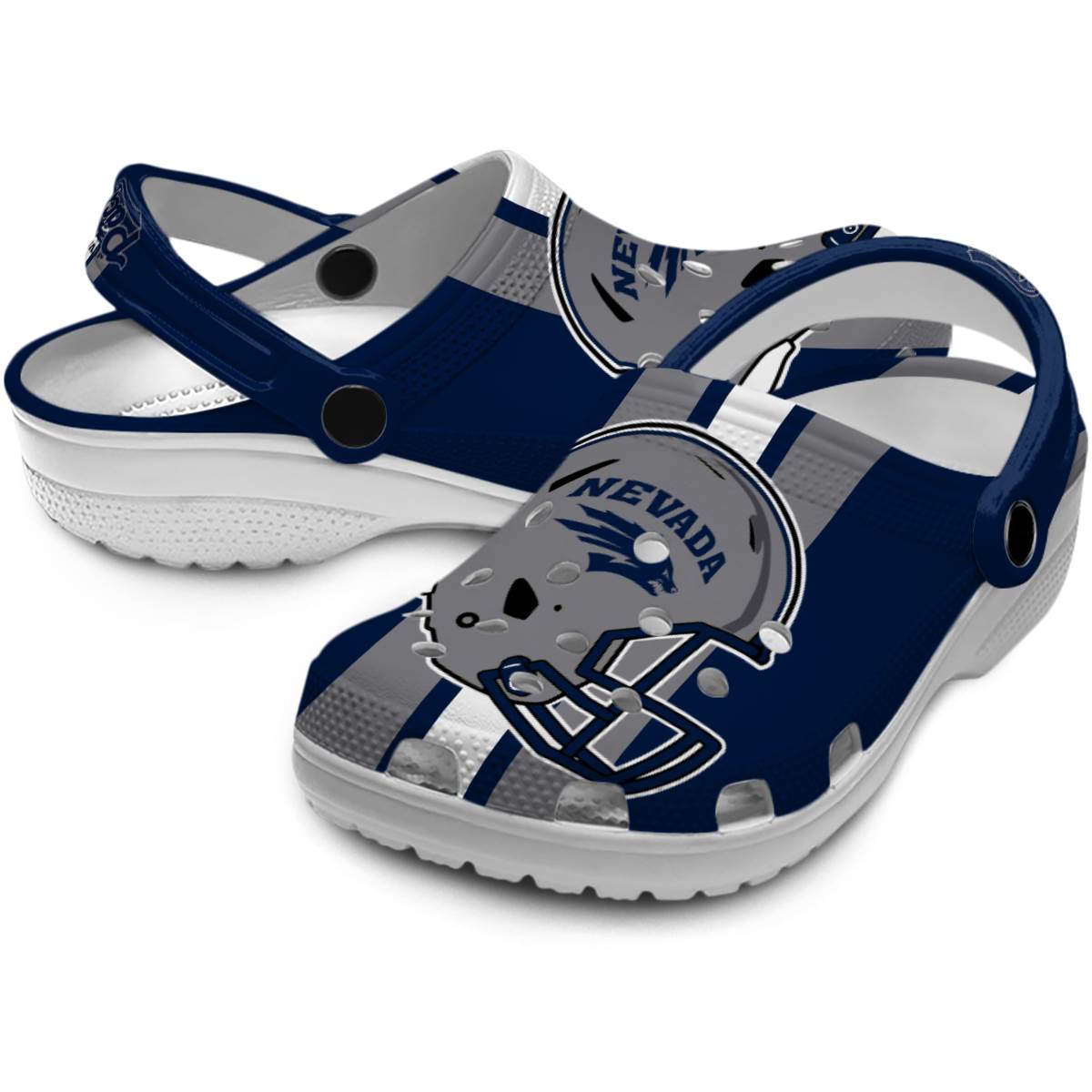 Merchidea Nevada Wolf Pack NCAA Sport Crocs Crocband Clogs Shoes Comfortable For Men Women and Kids