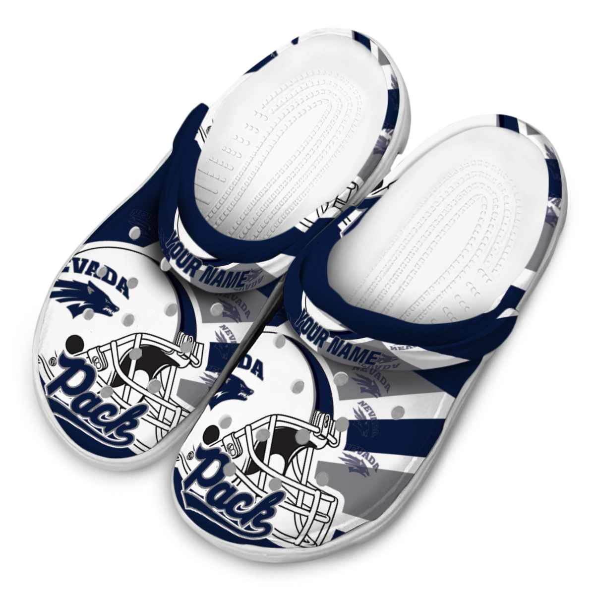 Merchidea Nevada Wolf Pack NCAA Sport Crocs Crocband Clogs Shoes Comfortable For Men Women and Kids