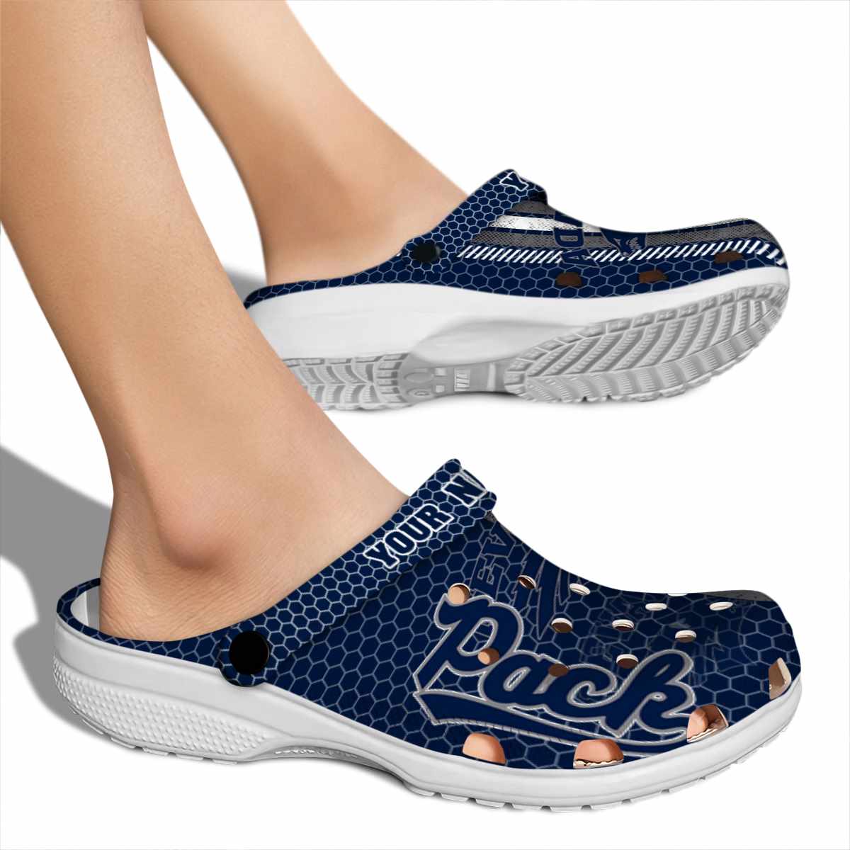Merchidea Nevada Wolf Pack NCAA Sport Crocs Crocband Clogs Shoes Comfortable For Men Women and Kids