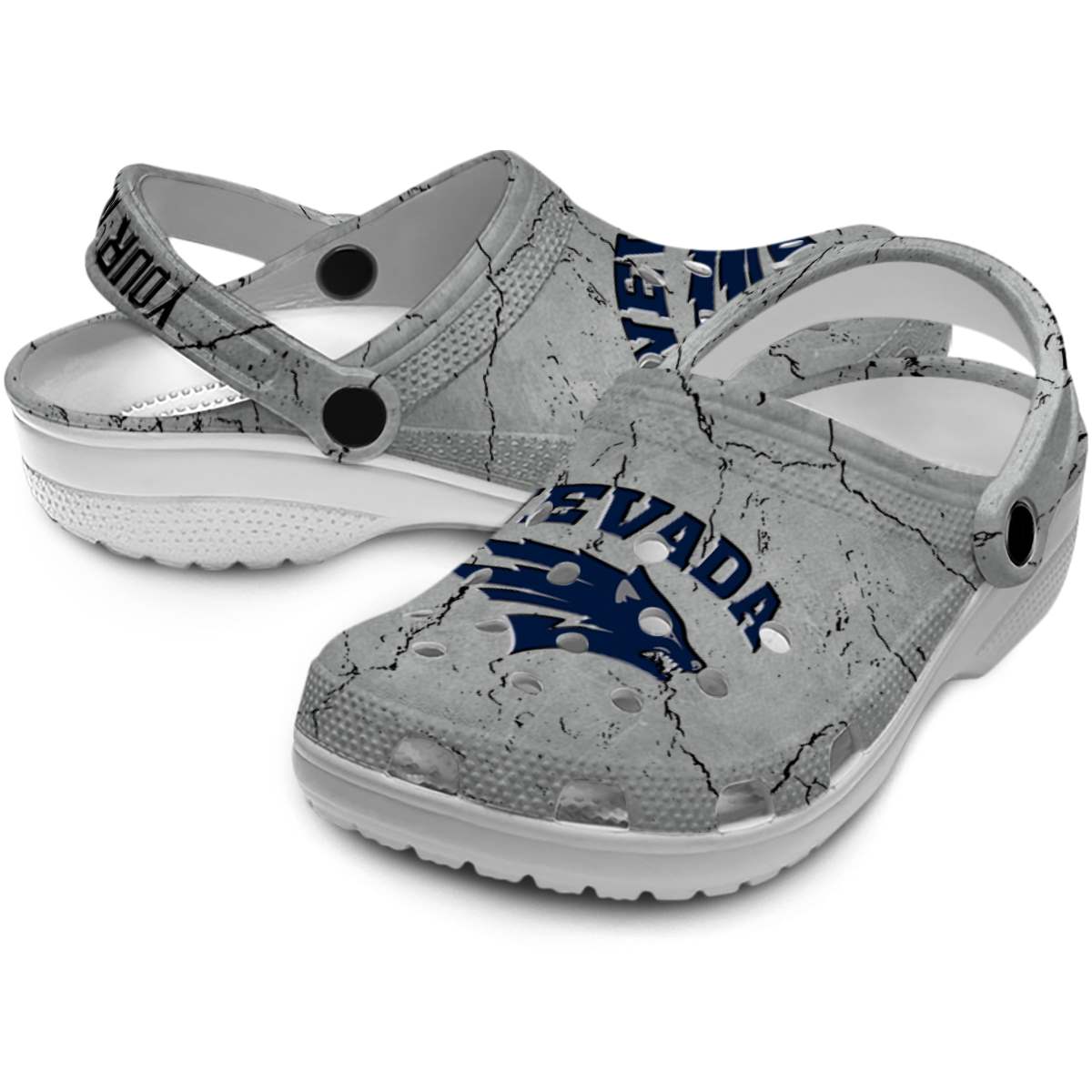 Merchidea Nevada Wolf Pack NCAA Sport Crocs Crocband Clogs Shoes Comfortable For Men Women and Kids