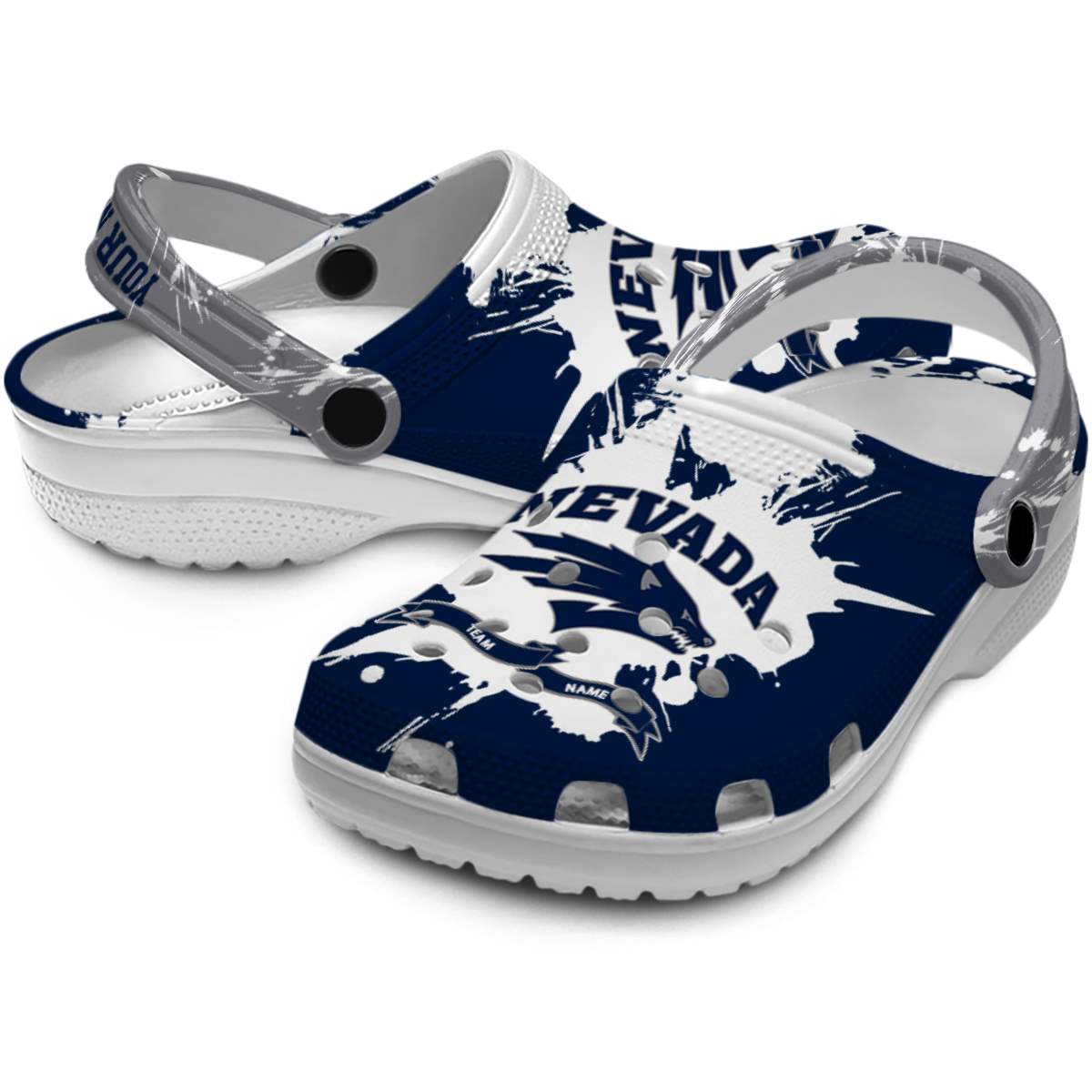 Merchidea Nevada Wolf Pack NCAA Sport Crocs Crocband Clogs Shoes Comfortable For Men Women and Kids