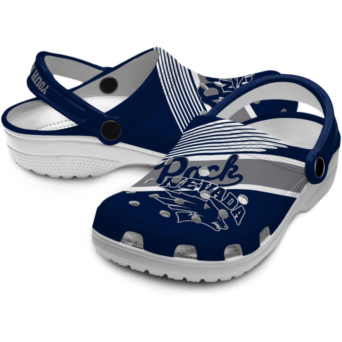 Merchidea Nevada Wolf Pack NCAA Sport Crocs Crocband Clogs Shoes Comfortable For Men Women and Kids