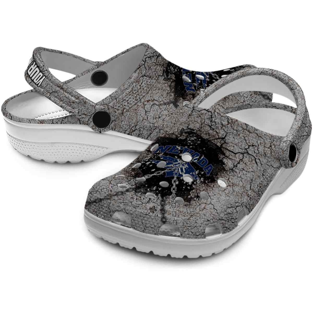 Merchidea Nevada Wolf Pack NCAA Sport Crocs Crocband Clogs Shoes Comfortable For Men Women and Kids