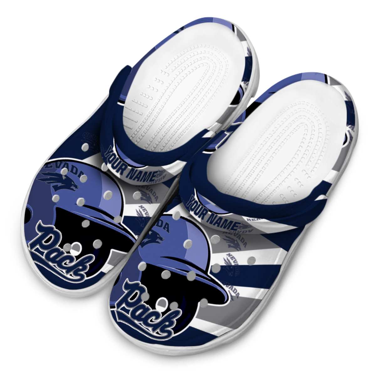 Merchidea Nevada Wolf Pack NCAA Sport Crocs Crocband Clogs Shoes Comfortable For Men Women and Kids