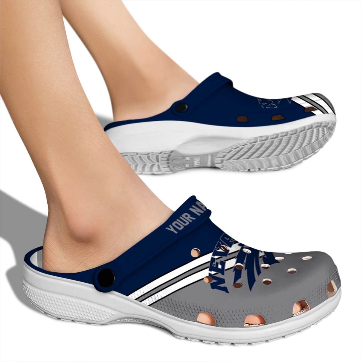 Merchidea Nevada Wolf Pack NCAA Sport Crocs Crocband Clogs Shoes Comfortable For Men Women and Kids