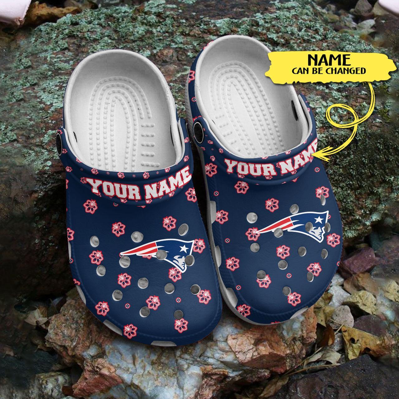 Merchidea New England Patriots NFL Sport Crocs Crocband Clogs Shoes Comfortable For Men Women and Kids