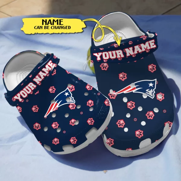 Merchidea New England Patriots NFL Sport Crocs Crocband Clogs Shoes Comfortable For Men Women and Kids