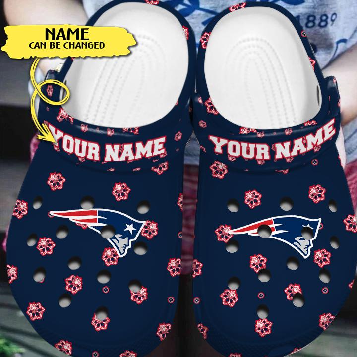 Merchidea New England Patriots NFL Sport Crocs Crocband Clogs Shoes Comfortable For Men Women and Kids