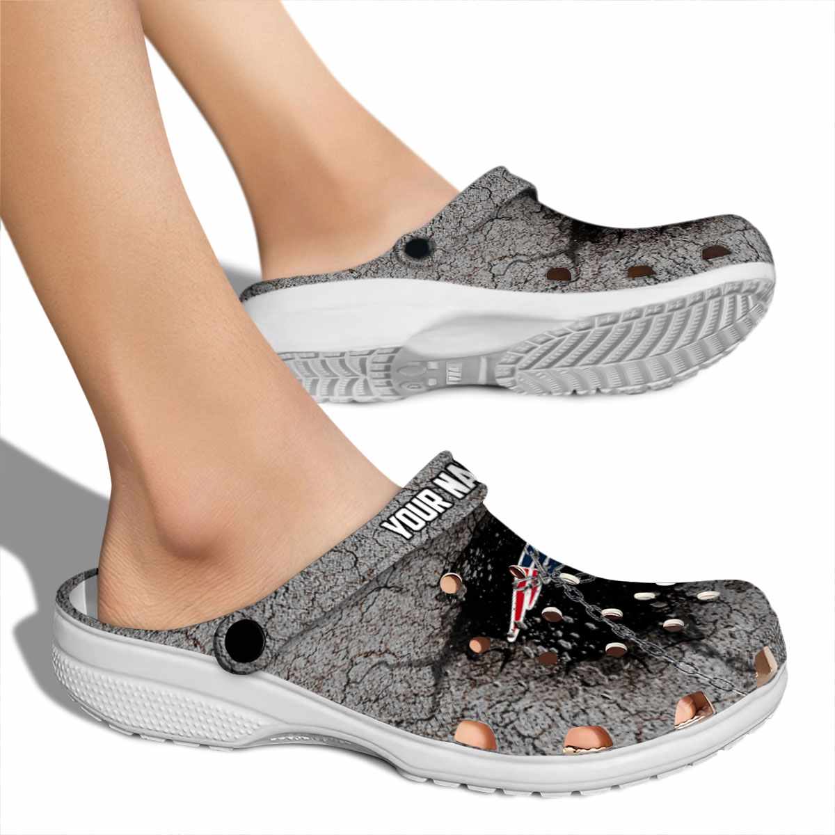 Merchidea New England Patriots NFL Sport Crocs Crocband Clogs Shoes Comfortable For Men Women and Kids