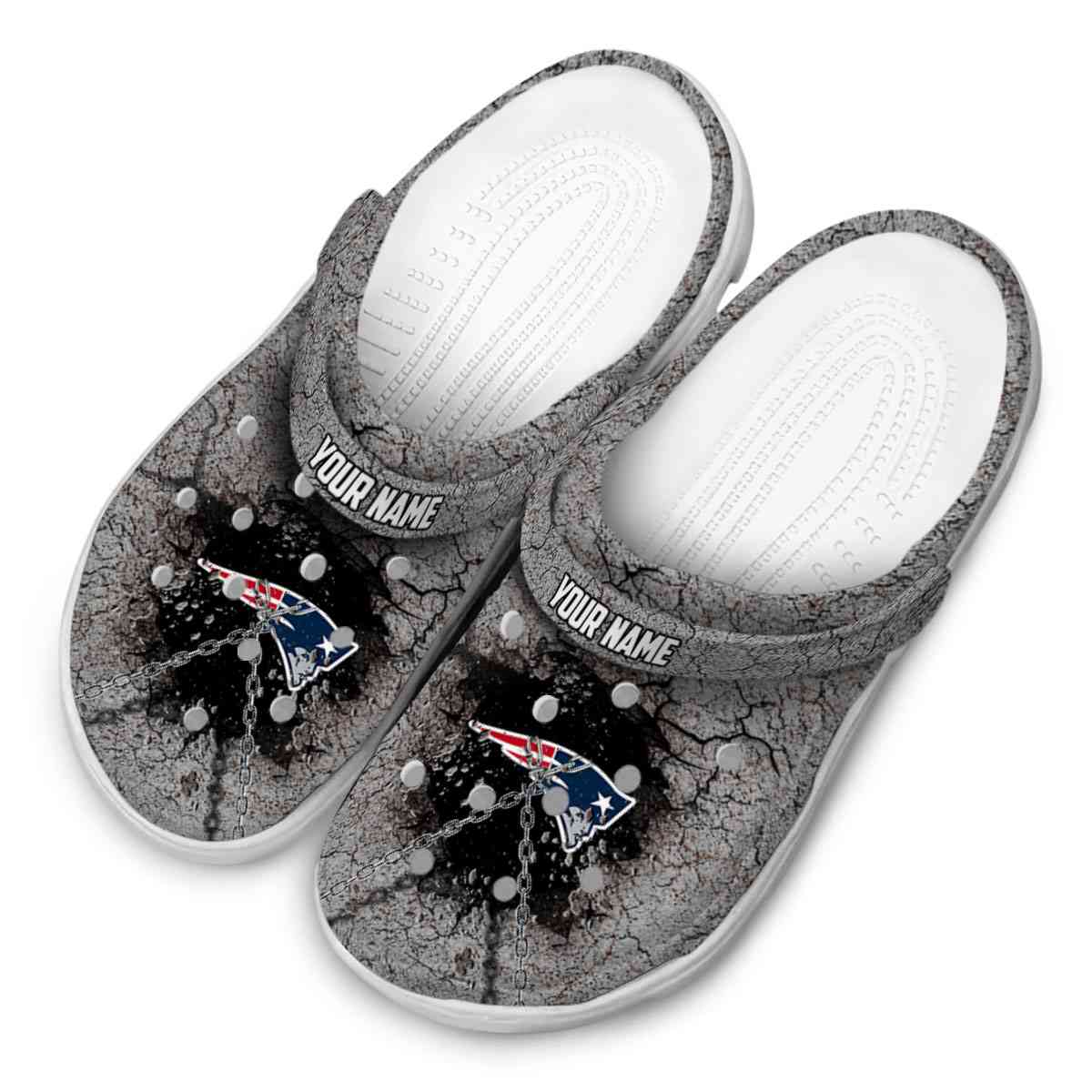 Merchidea New England Patriots NFL Sport Crocs Crocband Clogs Shoes Comfortable For Men Women and Kids