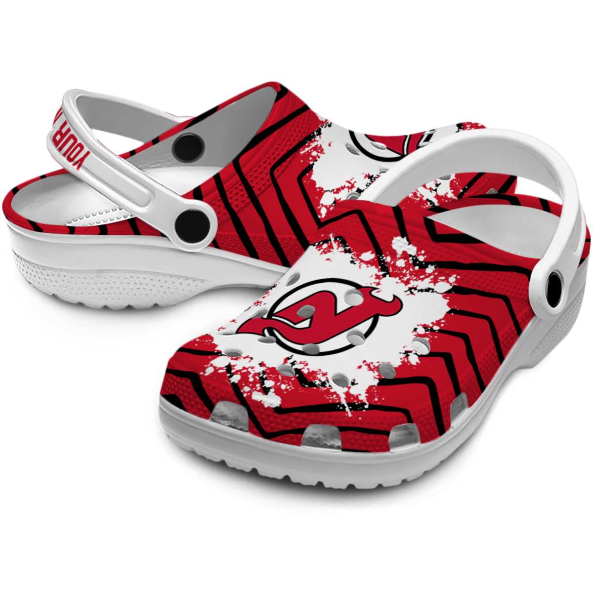 Merchidea New Jersey Devils NHL Sport Crocs Crocband Clogs Shoes Comfortable For Men Women and Kids