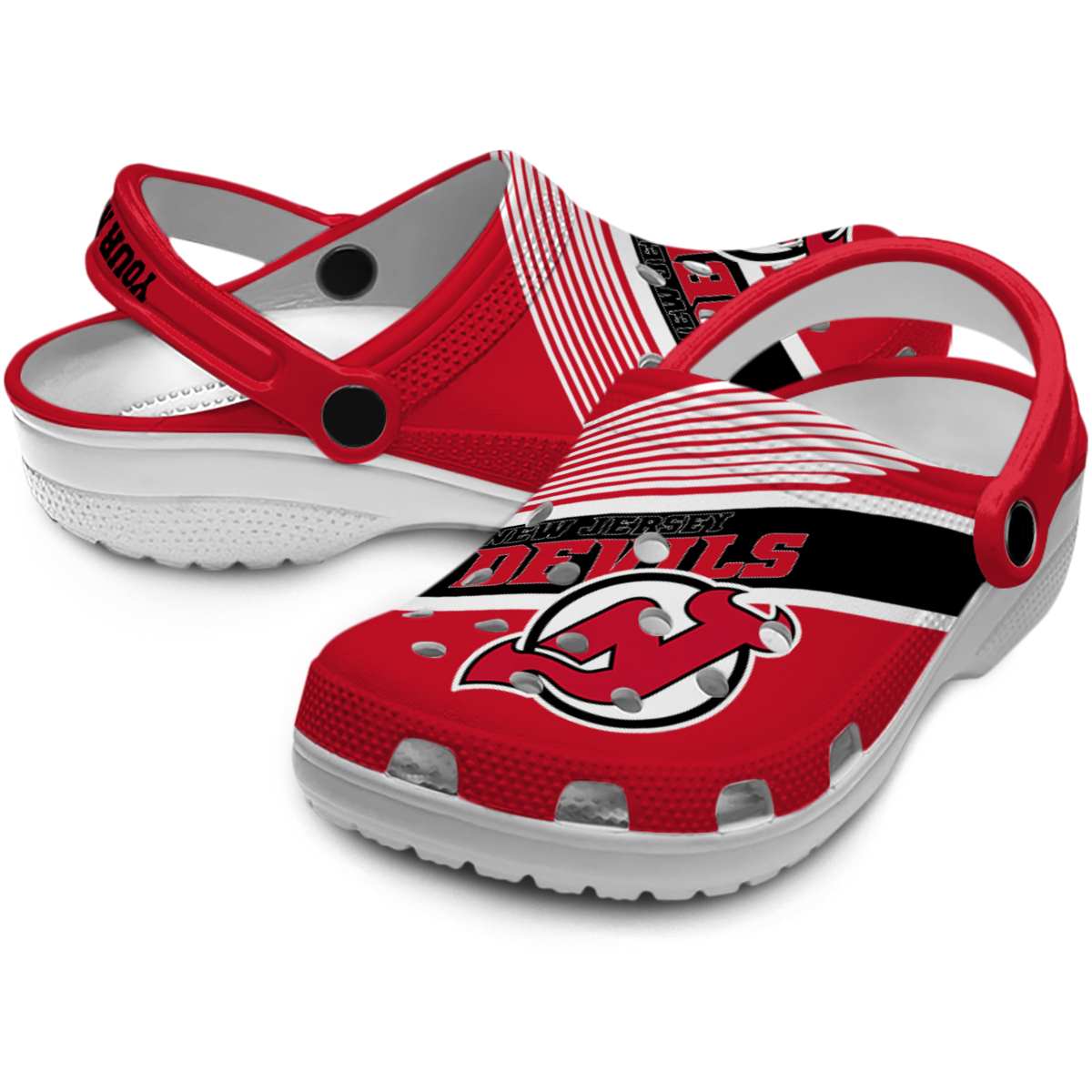 Merchidea New Jersey Devils NHL Sport Crocs Crocband Clogs Shoes Comfortable For Men Women and Kids