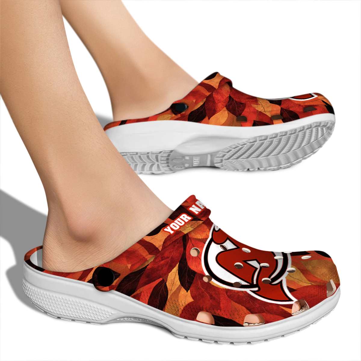 Merchidea New Jersey Devils NHL Sport Crocs Crocband Clogs Shoes Comfortable For Men Women and Kids