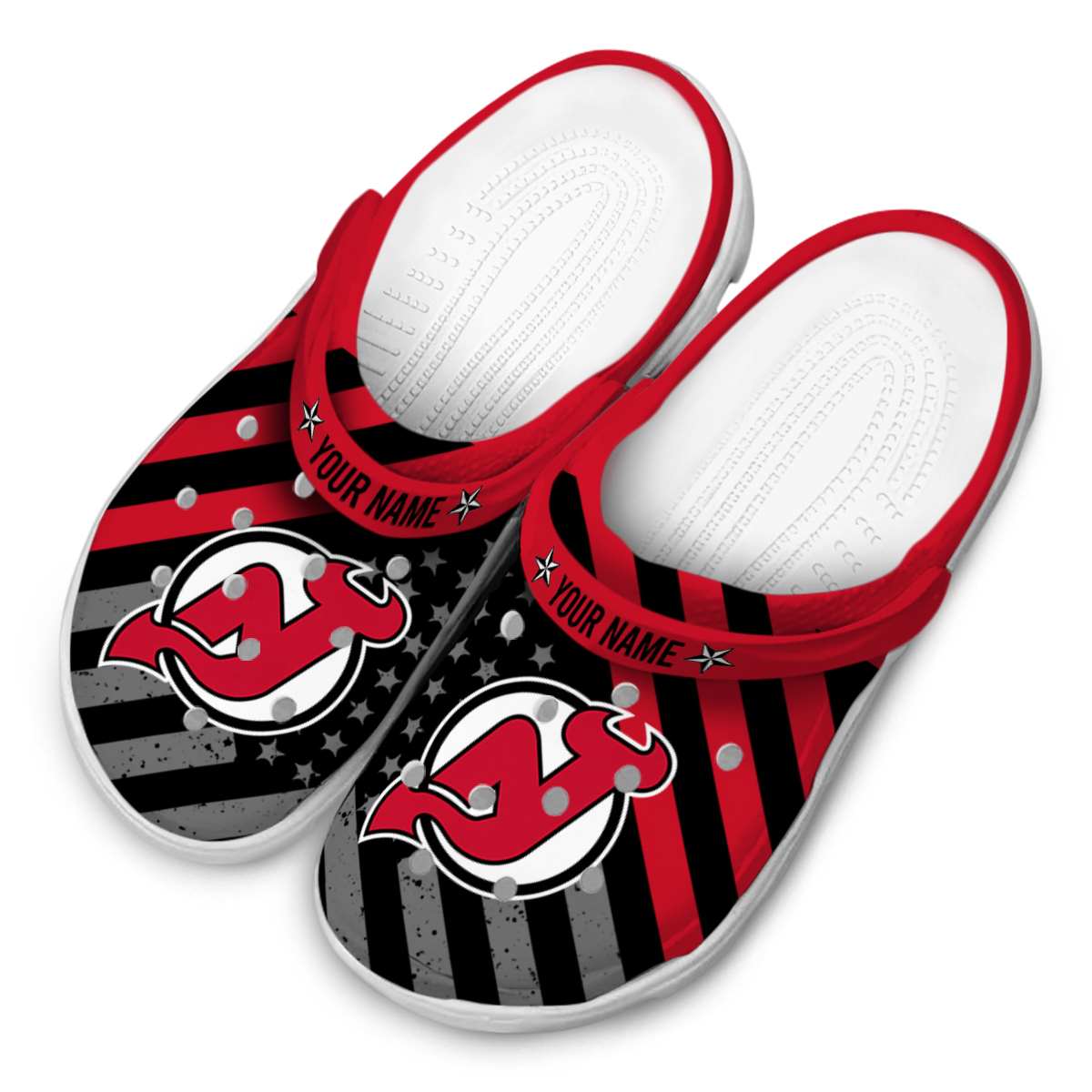 Merchidea New Jersey Devils NHL Sport Crocs Crocband Clogs Shoes Comfortable For Men Women and Kids