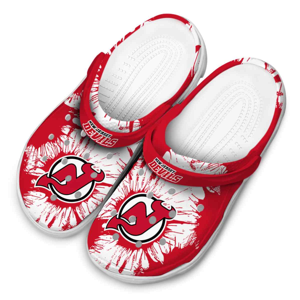 Merchidea New Jersey Devils NHL Sport Crocs Crocband Clogs Shoes Comfortable For Men Women and Kids