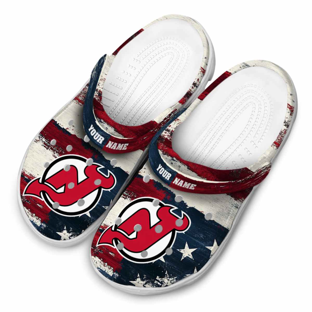 Merchidea New Jersey Devils NHL Sport Crocs Crocband Clogs Shoes Comfortable For Men Women and Kids