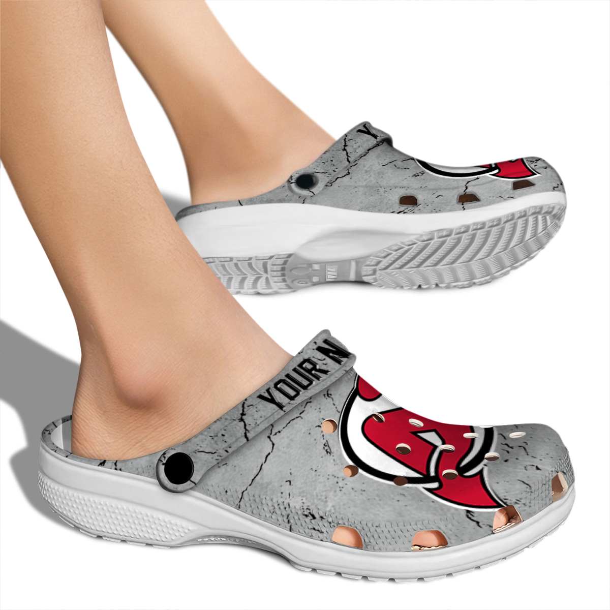 Merchidea New Jersey Devils NHL Sport Crocs Crocband Clogs Shoes Comfortable For Men Women and Kids