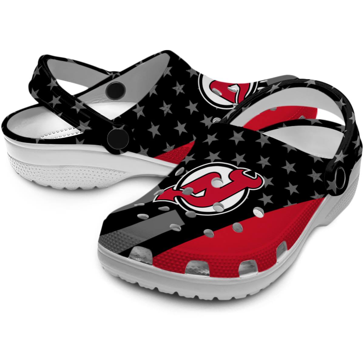 Merchidea New Jersey Devils NHL Sport Crocs Crocband Clogs Shoes Comfortable For Men Women and Kids