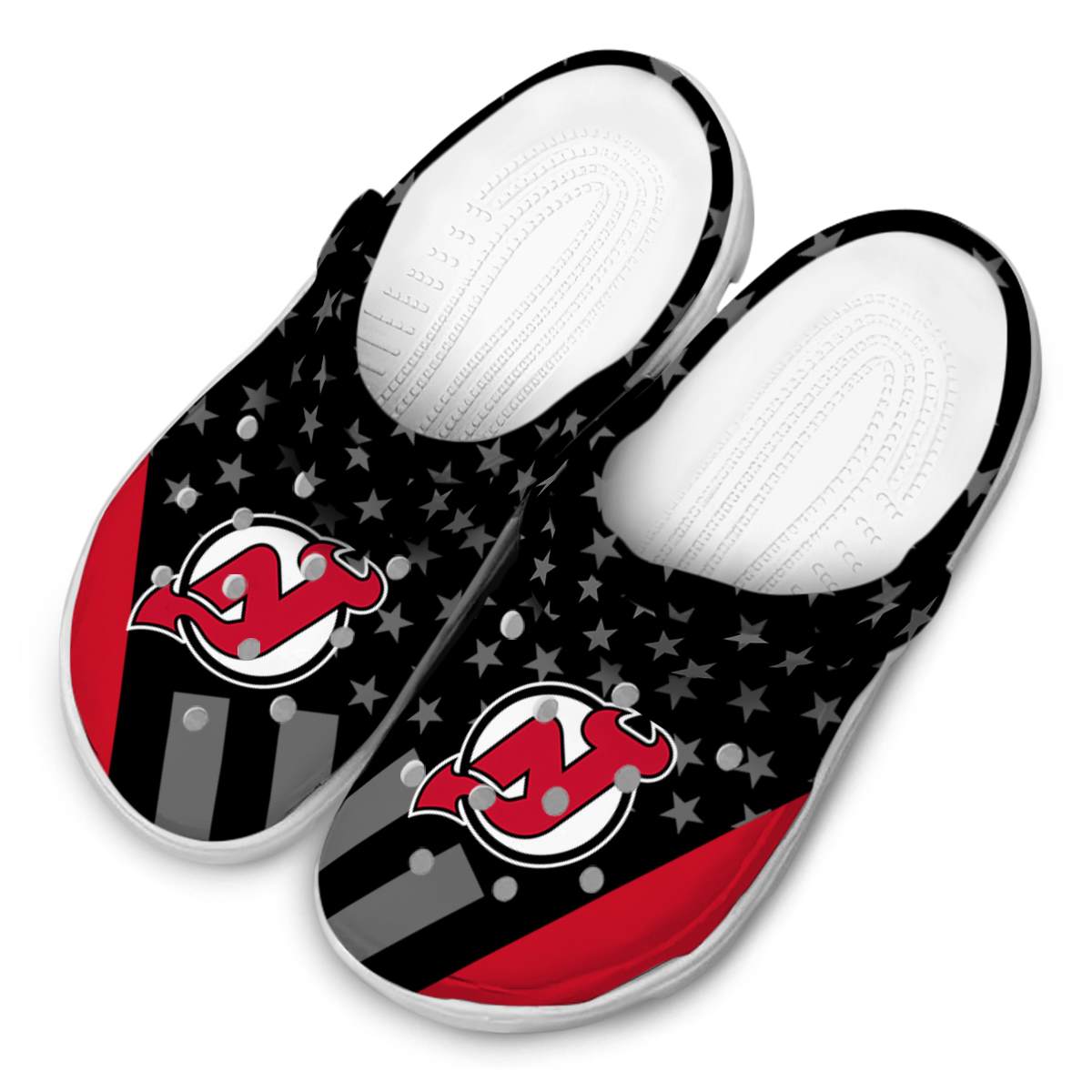 Merchidea New Jersey Devils NHL Sport Crocs Crocband Clogs Shoes Comfortable For Men Women and Kids