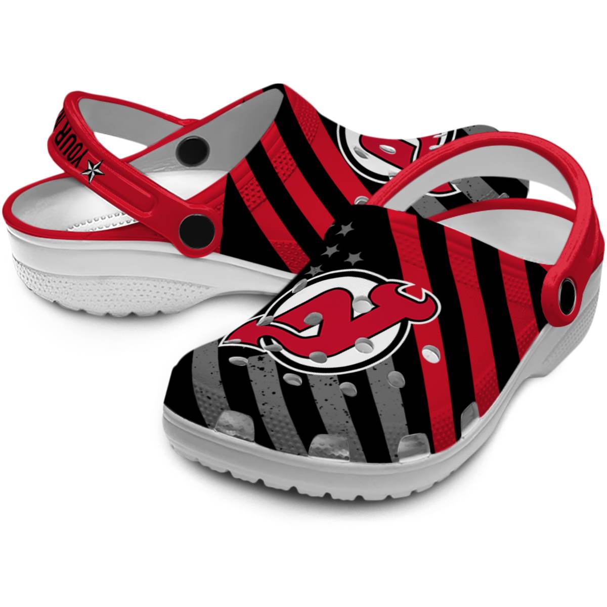 Merchidea New Jersey Devils NHL Sport Crocs Crocband Clogs Shoes Comfortable For Men Women and Kids