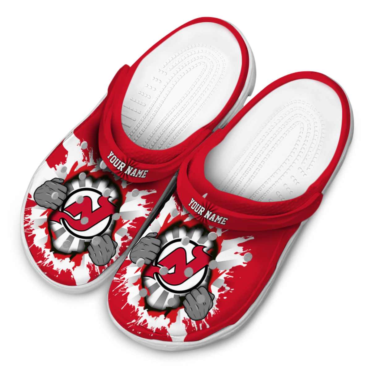 Merchidea New Jersey Devils NHL Sport Crocs Crocband Clogs Shoes Comfortable For Men Women and Kids