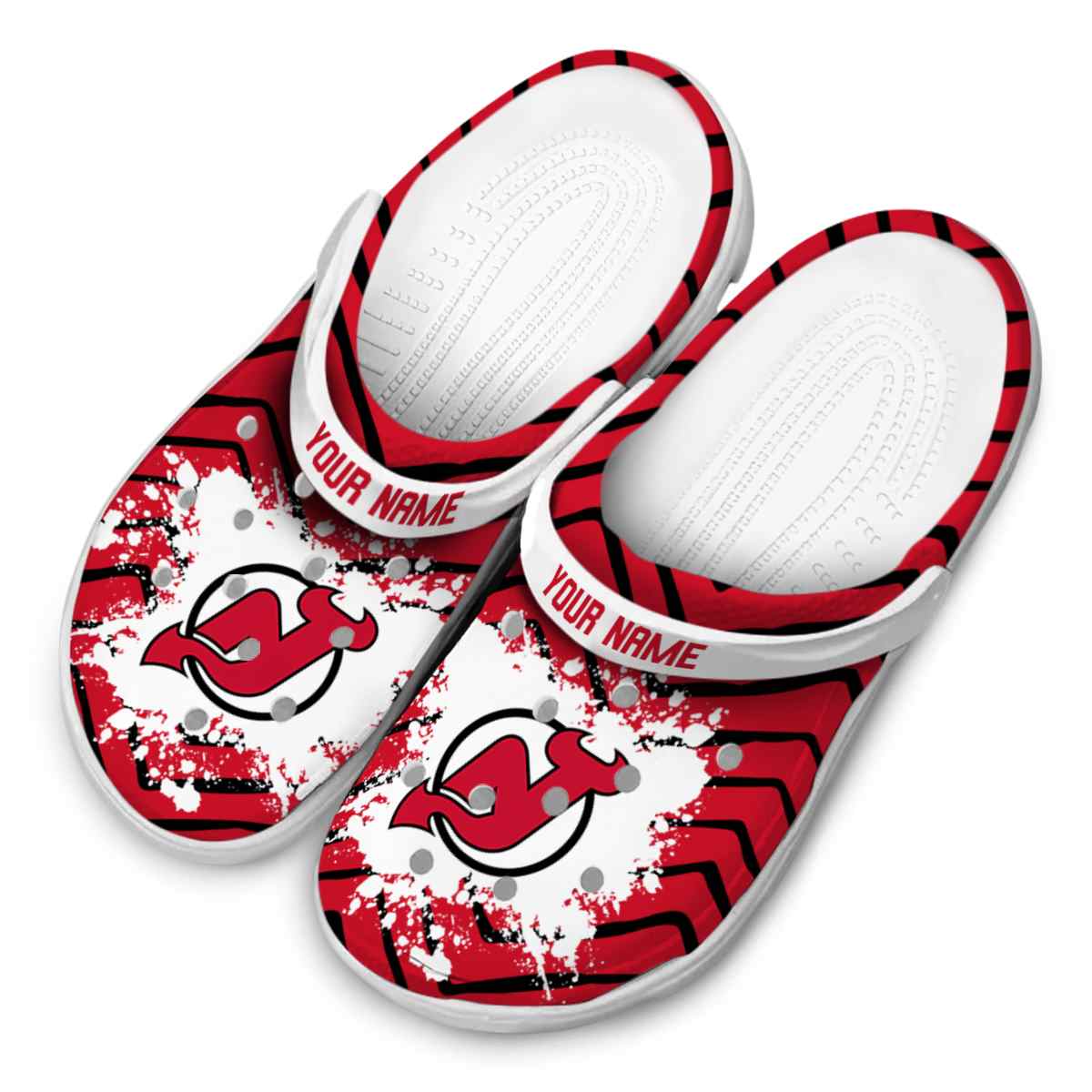 Merchidea New Jersey Devils NHL Sport Crocs Crocband Clogs Shoes Comfortable For Men Women and Kids