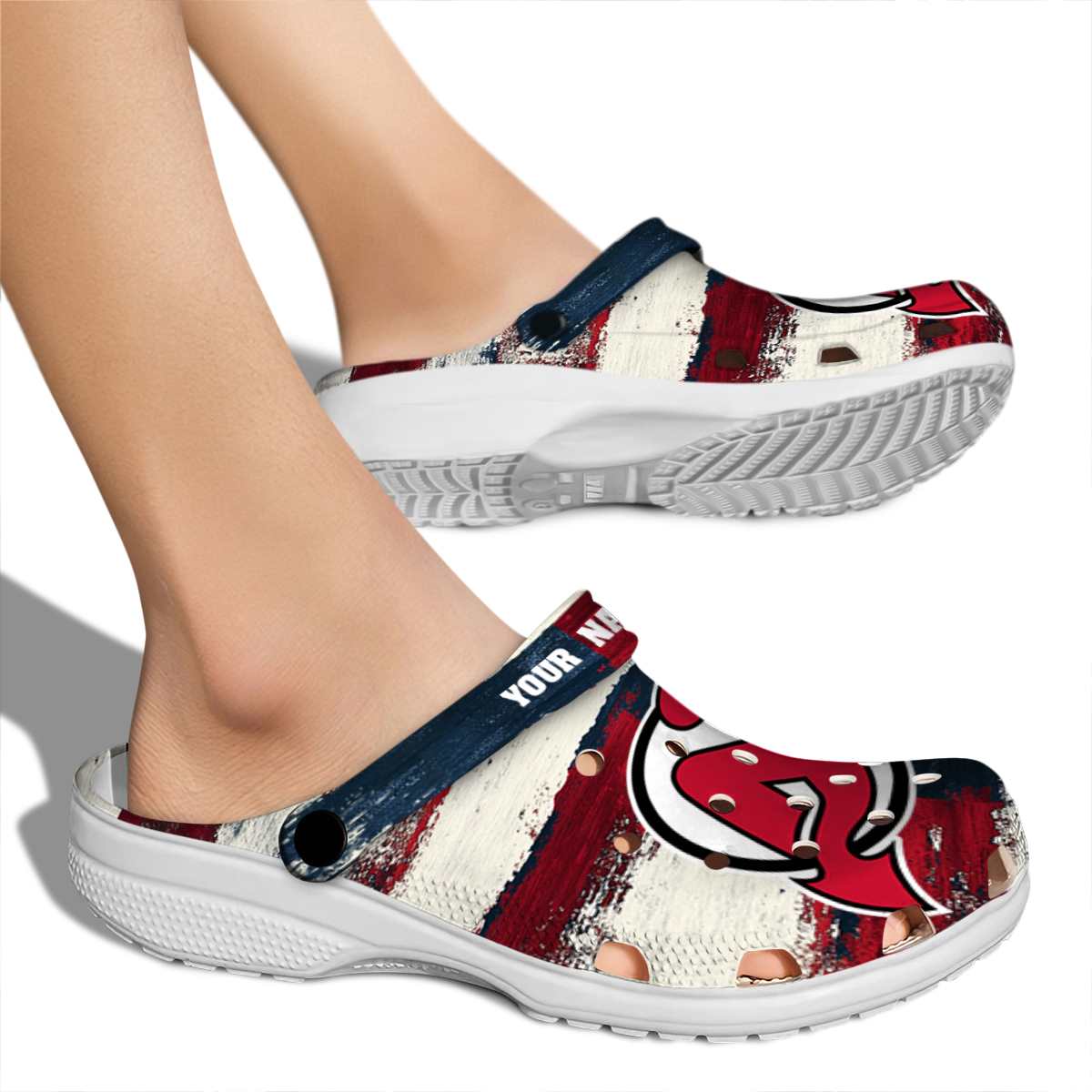 Merchidea New Jersey Devils NHL Sport Crocs Crocband Clogs Shoes Comfortable For Men Women and Kids