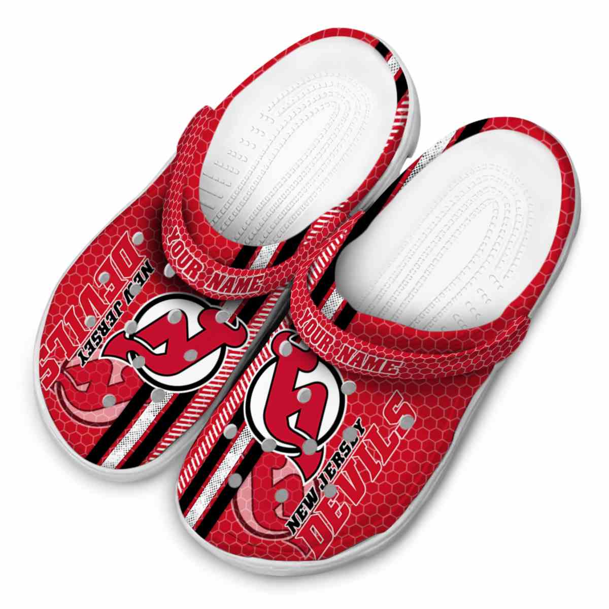 Merchidea New Jersey Devils NHL Sport Crocs Crocband Clogs Shoes Comfortable For Men Women and Kids