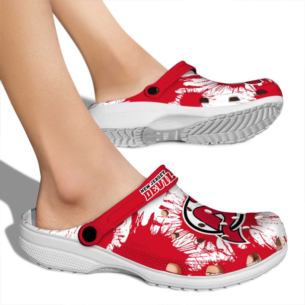 Merchidea New Jersey Devils NHL Sport Crocs Crocband Clogs Shoes Comfortable For Men Women and Kids