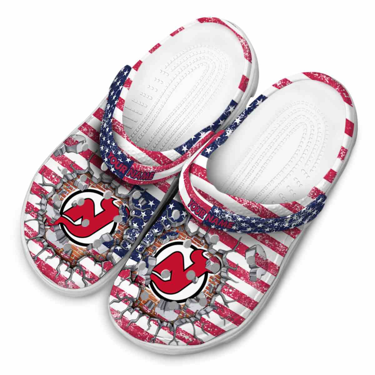 Merchidea New Jersey Devils NHL Sport Crocs Crocband Clogs Shoes Comfortable For Men Women and Kids