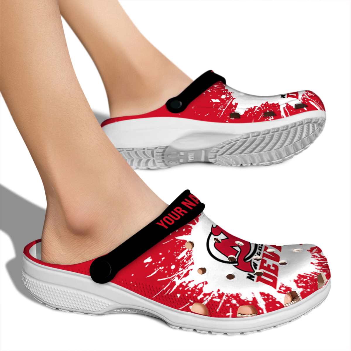 Merchidea New Jersey Devils NHL Sport Crocs Crocband Clogs Shoes Comfortable For Men Women and Kids