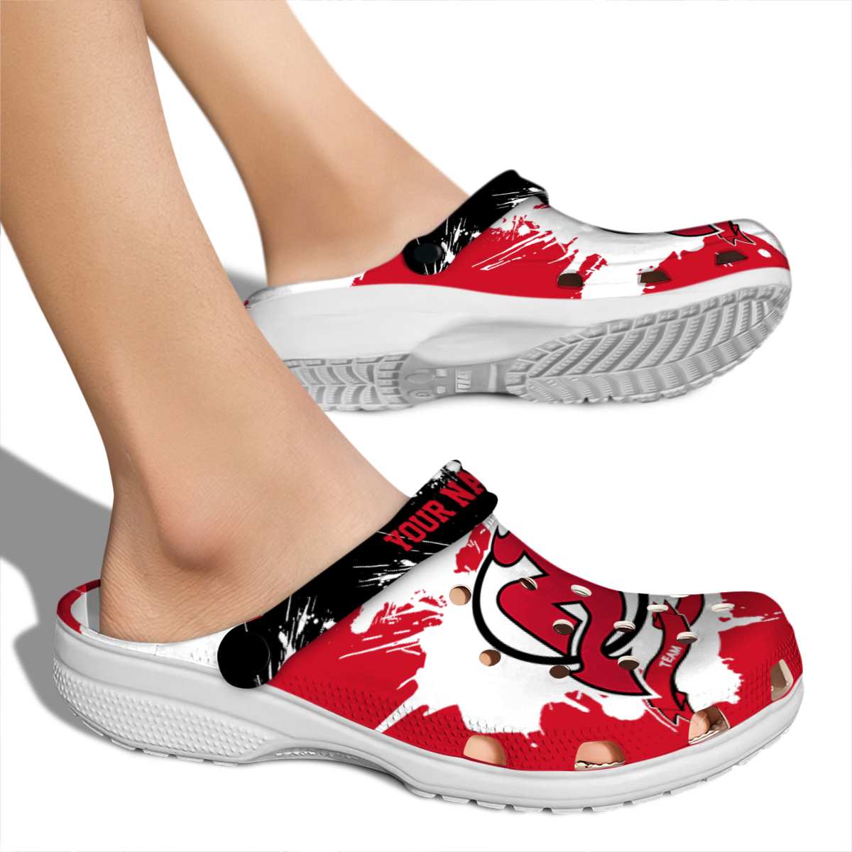 Merchidea New Jersey Devils NHL Sport Crocs Crocband Clogs Shoes Comfortable For Men Women and Kids