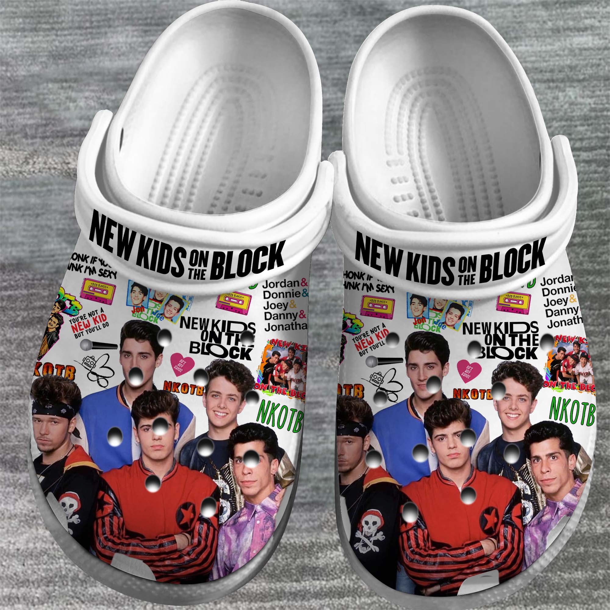Merchidea New Kids on the Block Music Crocs Crocband Clogs Shoes Comfortable For Men Women and Kids