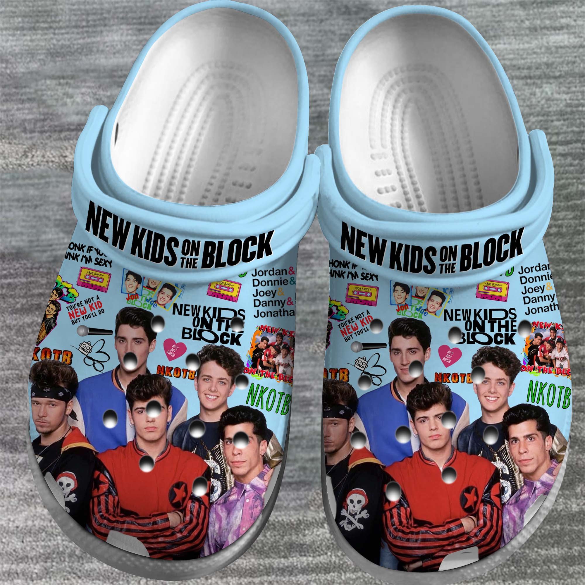 Merchidea New Kids on the Block Music Crocs Crocband Clogs Shoes Comfortable For Men Women and Kids