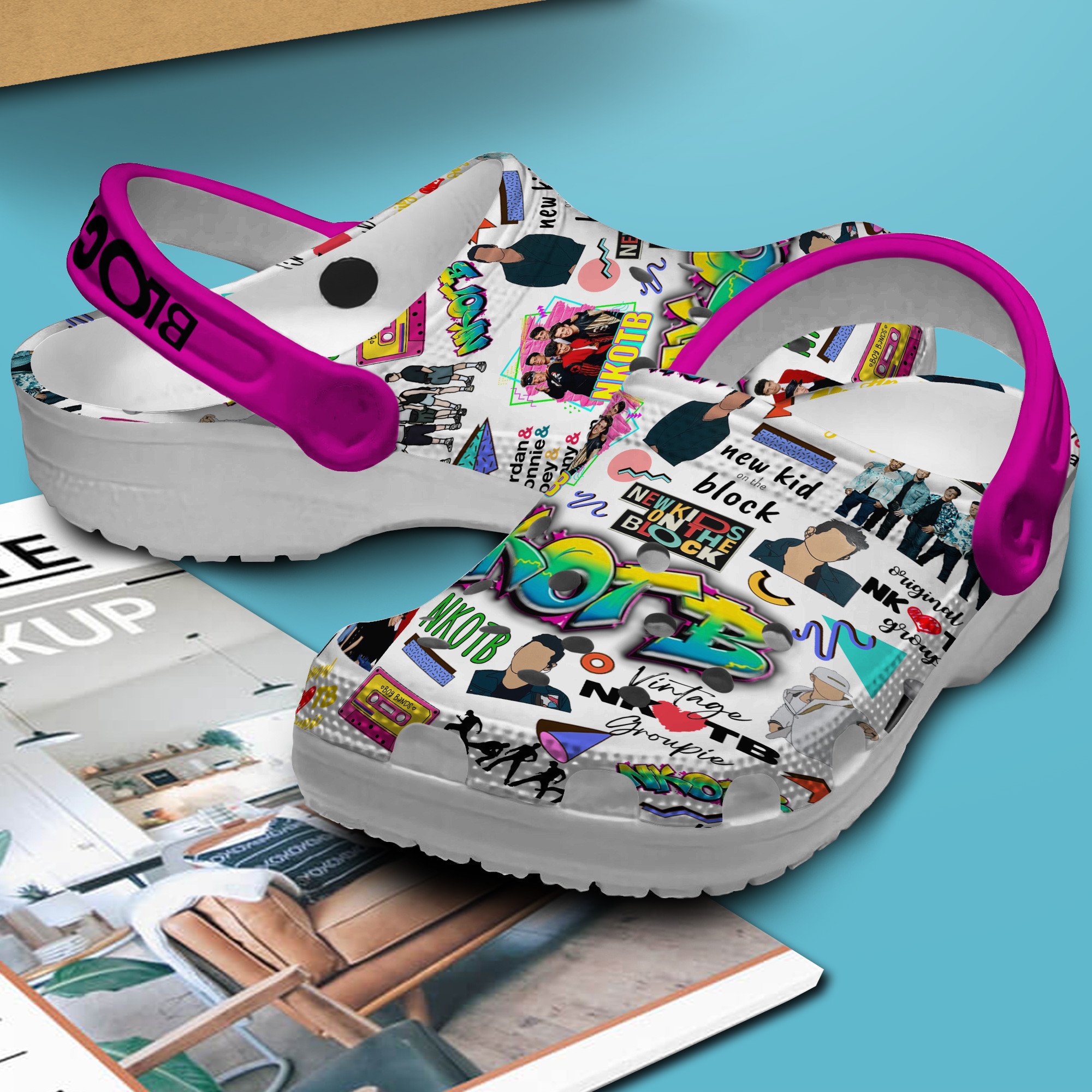 Merchidea New Kids on the Block NKOTB Band Music Crocs Crocband Clogs Shoes Comfortable For Men Women and Kids