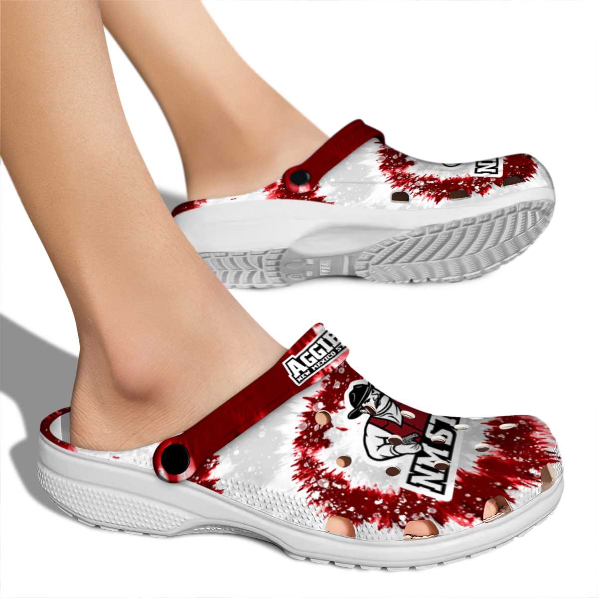 Merchidea New Mexico State Aggies NCAA Sport Crocs Crocband Clogs Shoes Comfortable For Men Women and Kids