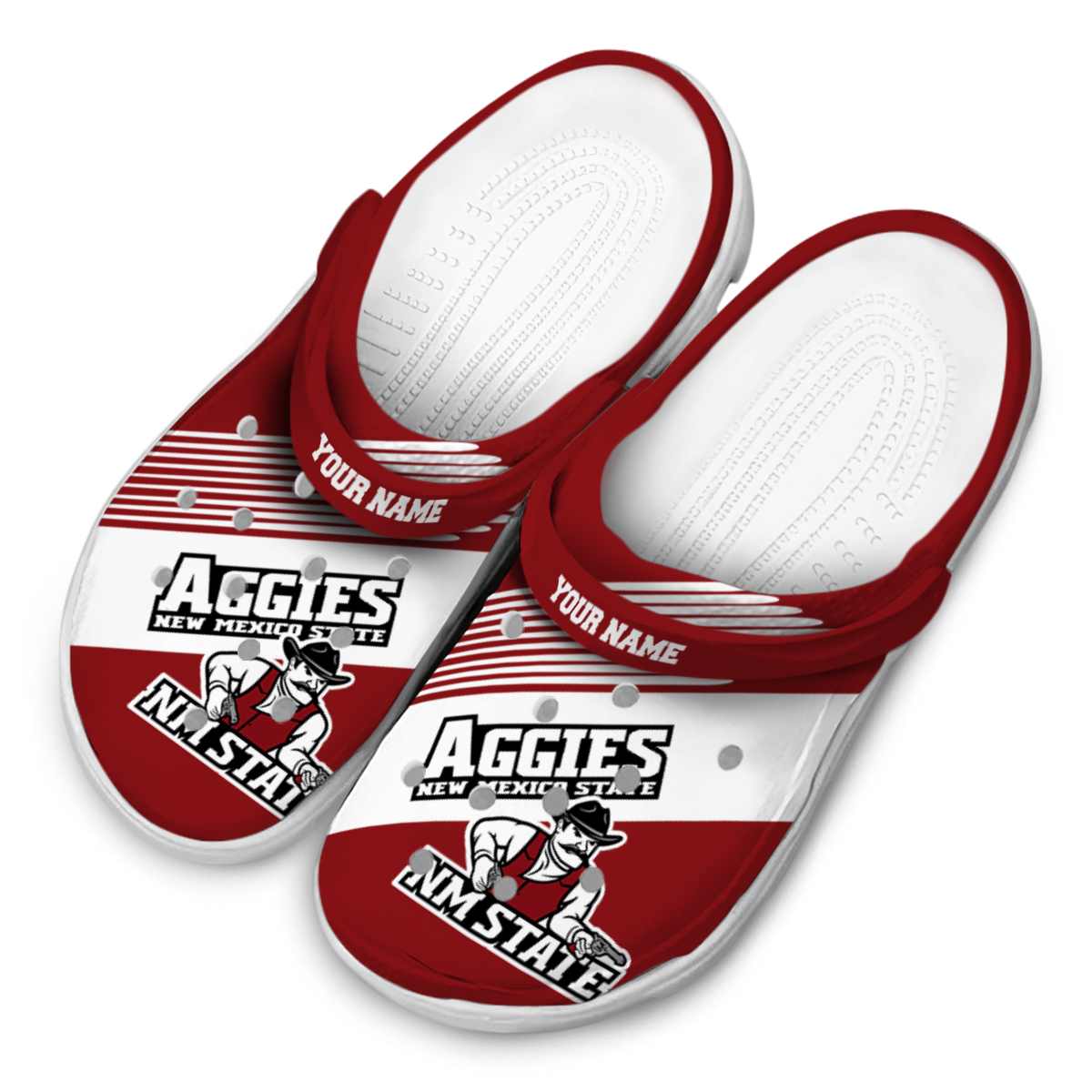 Merchidea New Mexico State Aggies NCAA Sport Crocs Crocband Clogs Shoes Comfortable For Men Women and Kids