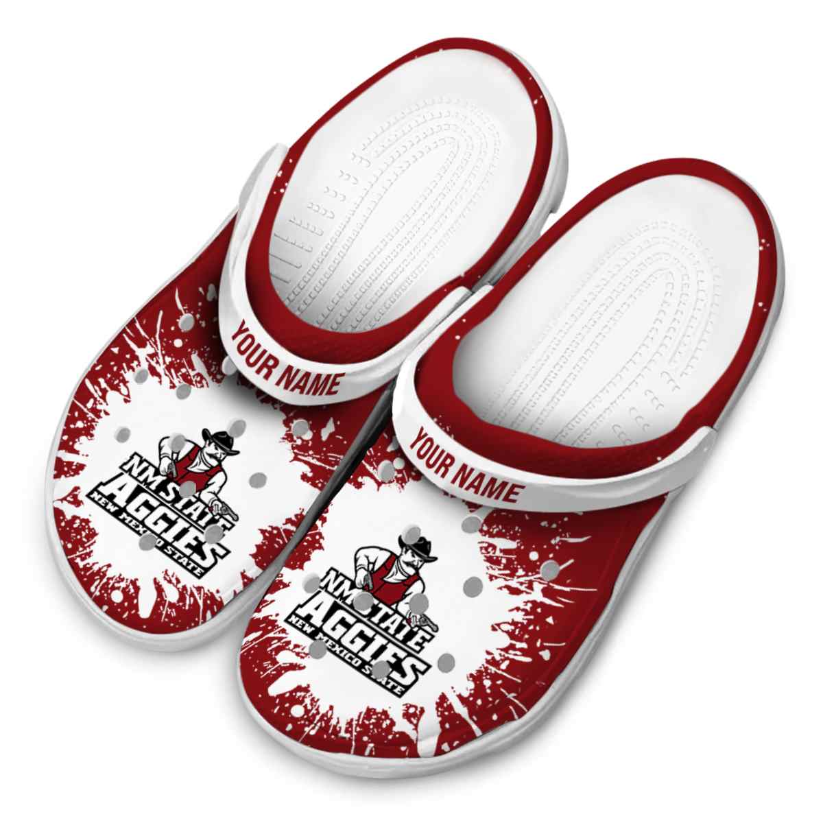 Merchidea New Mexico State Aggies NCAA Sport Crocs Crocband Clogs Shoes Comfortable For Men Women and Kids