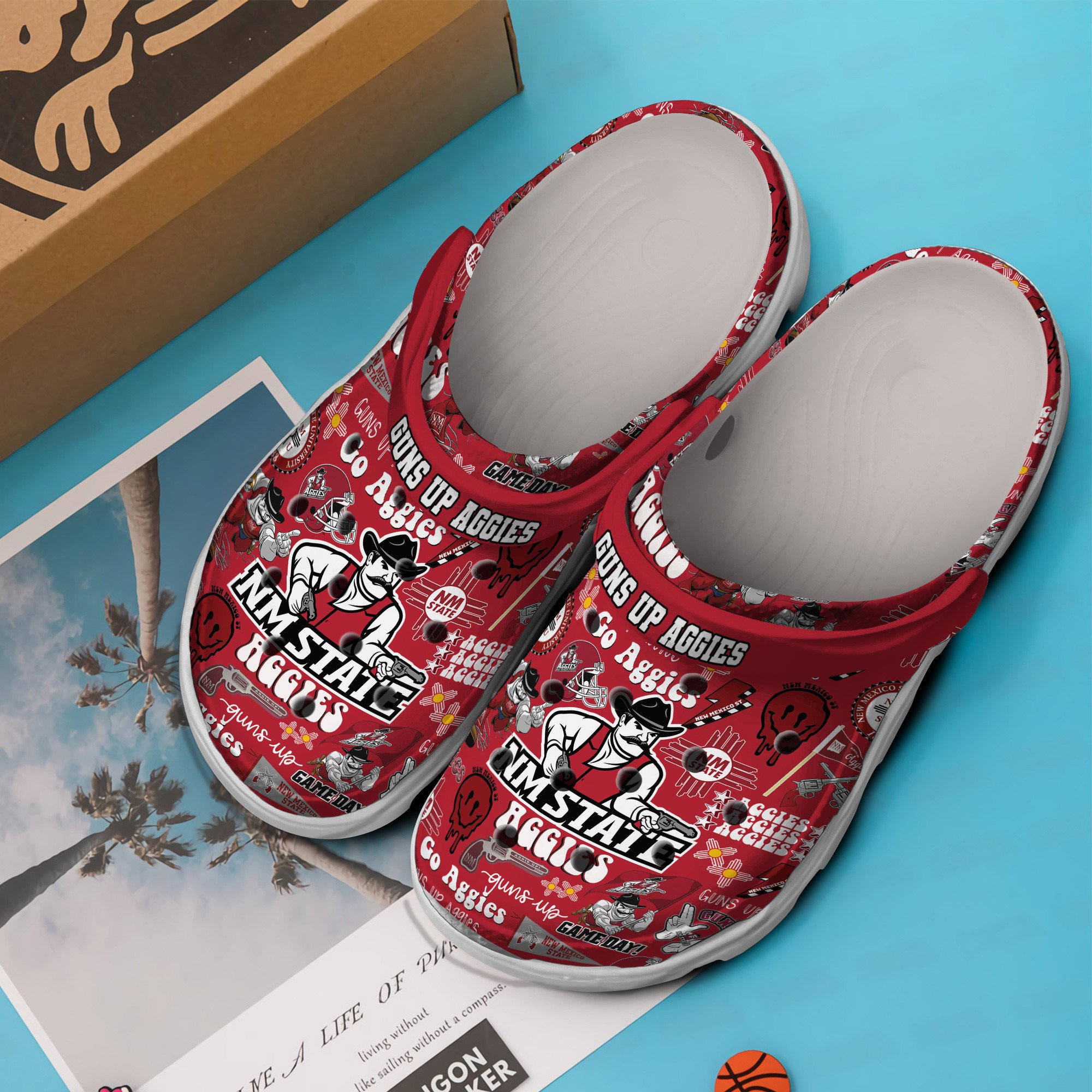 Merchidea New Mexico State Aggies NCAA Sport Crocs Crocband Clogs Shoes Comfortable For Men Women and Kids