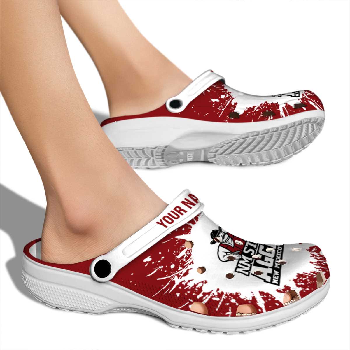 Merchidea New Mexico State Aggies NCAA Sport Crocs Crocband Clogs Shoes Comfortable For Men Women and Kids