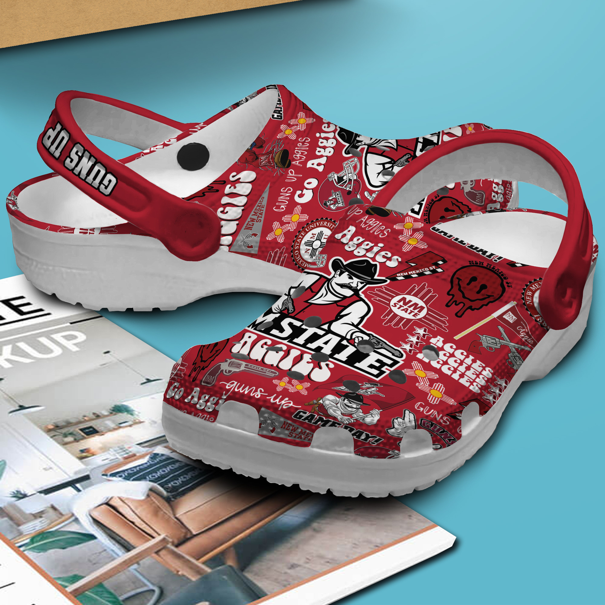 Merchidea New Mexico State Aggies NCAA Sport Crocs Crocband Clogs Shoes Comfortable For Men Women and Kids
