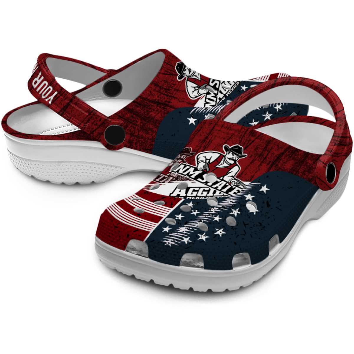 Merchidea New Mexico State Aggies NCAA Sport Crocs Crocband Clogs Shoes Comfortable For Men Women and Kids