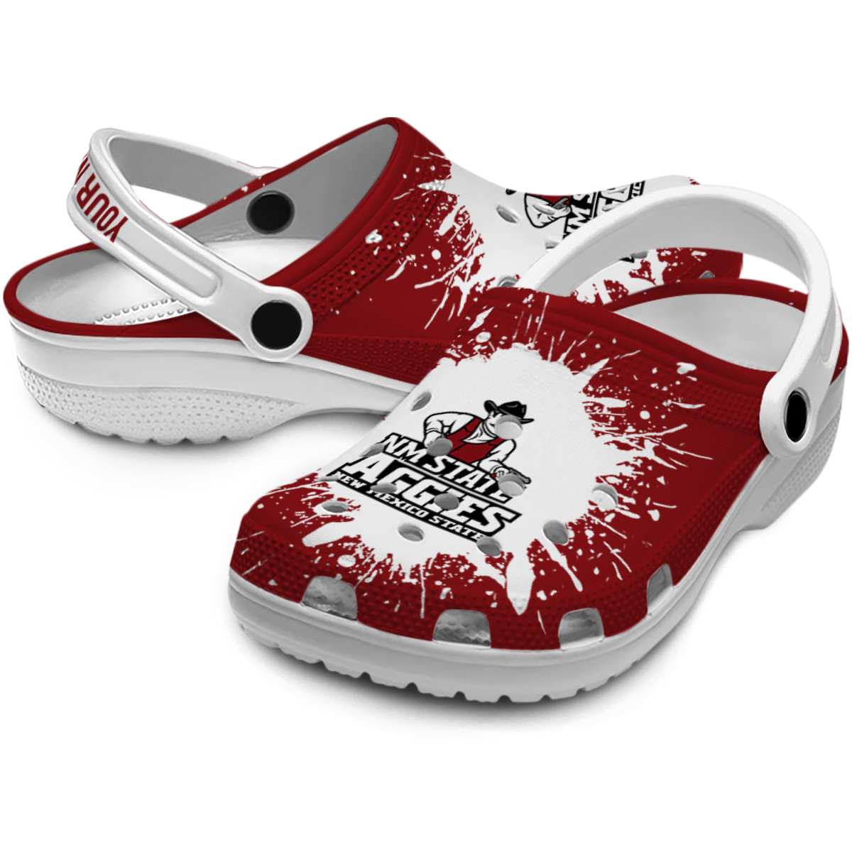 Merchidea New Mexico State Aggies NCAA Sport Crocs Crocband Clogs Shoes Comfortable For Men Women and Kids