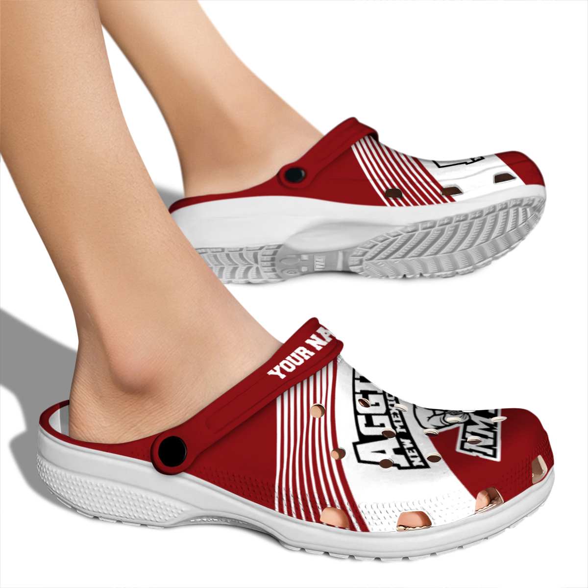 Merchidea New Mexico State Aggies NCAA Sport Crocs Crocband Clogs Shoes Comfortable For Men Women and Kids