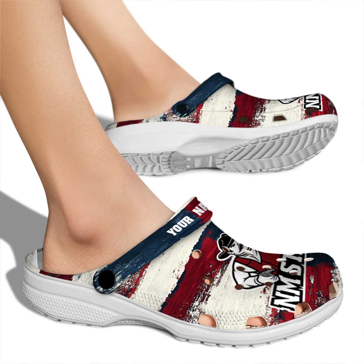Merchidea New Mexico State Aggies NCAA Sport Crocs Crocband Clogs Shoes Comfortable For Men Women and Kids